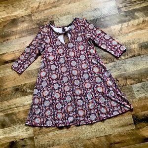 Three Pink Hearts Medium Boho Floral Dress